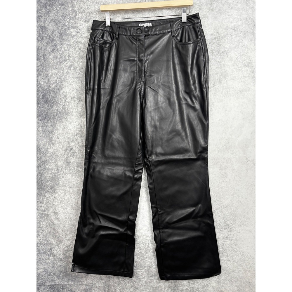 DEX Plus Faux Leather Buttery Soft Black High Rise Pants Size 3X NWT
